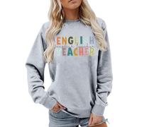 Felpe regolari per le donne insegnare la vita ispiratrice manica lunga pullover camicia top insegnanti apprezzamento felpa con cappuccio donna Zippe, Grigio, XXL