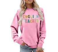 Felpe regolari per le donne insegnare la vita ispiratrice manica lunga pullover camicia top insegnanti apprezzamento felpa con cappuccio donna Zippe, rosa, L