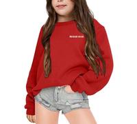 Felpe Senza Cappuccio per Bambine Felpa Leggera da Bambino Sportiva Cappotto Homewear Bambini Teen's Sweatshirt Ultra Morbida Oversize Tutti I Giorni Usura
