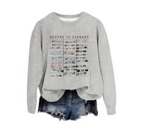 Felpe sportive da donna Workou da donna girocollo vintage Y2K top country teen felpe 2025 autunno comfort carino tinta unita goth donna felpe pullover vestibilità ampia, Grigio, L