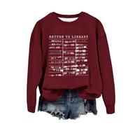 Felpe sportive da donna Workou da donna girocollo vintage Y2K top country teen felpe 2025 autunno comfort carino tinta unita goth donna felpe pullover vestibilità ampia, vino, S