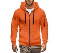 Felpe sportive da uomo 1/4 con zip, pullover con cappuccio, tasche con zip, in pile, con coulisse, a maniche lunghe, per abbigliamento sportivo, top, camicie a polsino, felpe con cappuccio