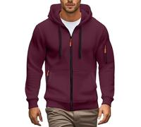 Felpe sportive da uomo 1/4 con zip, pullover con cappuccio, tasche con zip, in pile, con coulisse, a maniche lunghe, per abbigliamento sportivo, top con polsini, camicie con cappuccio, vestibilità