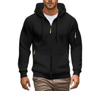 Felpe sportive da uomo 1/4 con zip, pullover con cappuccio, tasche con zip, in pile, con coulisse, a maniche lunghe, per abbigliamento sportivo, top con polsini, camicie con cappuccio, vestibilità