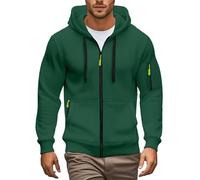 Felpe sportive da uomo 1/4 con zip, pullover con cappuccio, tasche con zip, in pile, con coulisse, a maniche lunghe, per abbigliamento sportivo, top con polsini, camicie con cappuccio, vestibilità
