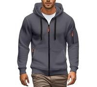 Felpe sportive da uomo 1/4 zip pullover con cappuccio tasca con cerniera in pile coulisse manica lunga tuta top polsini camicie con cappuccio vestibilità ampia casual classica alla moda lavoro felpe