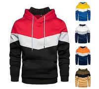 Felpe sportive da uomo con cappuccio a blocchi di colore casual pullover con cappuccio felpe con cappuccio slim fit a maniche lunghe in pile felpa con cappuccio con tasche a marsupio comoda top con