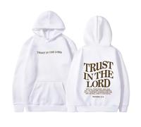 Felpe termiche da donna con cappuccio Trust In The Lord con cappuccio Top Cold Weather Gear Grafica calda alla moda foderato in pile a maniche lunghe lettera di Gesù Christian Pullover con cappuccio