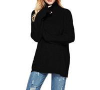 Felpe termiche da donna in maglia autunno inverno dolcevita risvolto colore sciolto plus size a righe base morbida a maniche lunghe pullover maglione per le donne costume da festa abiti di Natale