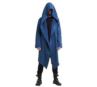 Felpe Uomo con Cappuccio Felpa Leggera Uomo Chaqueta de Abrigo de suéter con Capucha de capa de cárdigan Largo de Color sólido de Estilo para Hombre Maglione Invernale Blue L