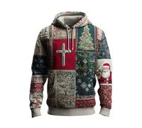 Felpe Uomo con Cappuccio Felpa Leggera Uomo Love in Christmas Merry And Oh Come Let Us Him Shirts Tute per Felpate C-Beige S