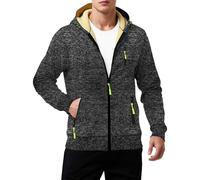 Felpe Uomo con Cappuccio Felpa Leggera Uomo Zip Up Hoodie Men Warm Fleece Lined Fall Winter Hooded Casual Cozy Fuzzy Wool Coats with Pila da Lavoro Dark Gray XL
