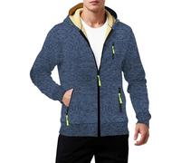 Felpe Uomo con Cappuccio Felpa Leggera Uomo Zip Up Hoodie Men Warm Fleece Lined Fall Winter Hooded Casual Cozy Fuzzy Wool Coats with Pila da Lavoro Navy XXL