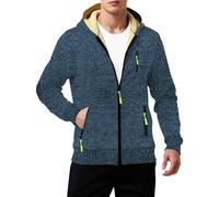 Felpe Uomo con Cappuccio Felpa Leggera Uomo Zip Up Hoodie Men Warm Fleece Lined Fall Winter Hooded Casual Cozy Fuzzy Wool Coats with Pila da Lavoro Blue XXL