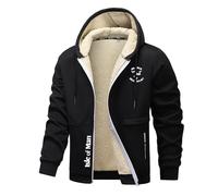 Felpe Uomo con Cappuccio Moda Is.le of M.a.n T.T, Giacca con Zip Intera e Tasche, Felpa a Manica Lunga Sweatshirt, Adatta(Black,S)