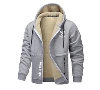 Felpe Uomo con Cappuccio Moda Is.le of M.a.n T.T, Giacca con Zip Intera e Tasche, Felpa a Manica Lunga Sweatshirt, Felpato(Light Grey,S)