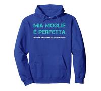Felpe Uomo con Cappuccio Regalo Marito Moglie Perfetta Felpa con Cappuccio, Unisex per Adulti, Blu Reale, S