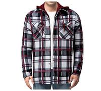 Felpe Uomo - Giacca da Uomo a Maniche Corte Imbottita con Tasche a Risvolto Autunno e Inverno da Uomo (Red, XXL)