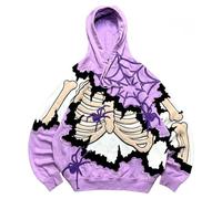 Felpe Uomo Halloween Con Cappuccio Luna Pullover Notte Mistero Casual Moda | Atmosfera Affascinante Che Rievoca Il Mistero Della Notte Con Un'Eccellente Precisione Grafica E Sfumature Suggestive