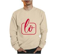Felpe Uomo San Valentino Lettera Stampa Girocollo Coppia Casual Grafica Pullover Oversize Atletica Senza Cappuccio Felpa Abbinata Allentata Uomini e Donne Manica Lunga Adatto per La Casa
