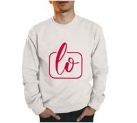 Felpe Uomo San Valentino Lettera Stampa Girocollo Coppia Casual Grafica Pullover Oversize Atletica Senza Cappuccio Felpa Abbinata Allentata Uomini e Donne Manica Lunga Adatto per La Casa