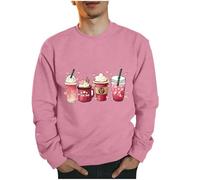 Felpe Uomo San Valentino Lettera Stampa Girocollo Coppia Casual Grafica Pullover Oversize Atletica Senza Cappuccio Felpa Abbinata Allentata Uomini e Donne Manica Lunga Adatto per La Casa