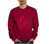 Felpe Uomo San Valentino Lettera Stampa Girocollo Coppia Casual Grafica Pullover Oversize Atletica Senza Cappuccio Felpa Abbinata Allentata Uomini e Donne Manica Lunga Adatto per La Casa