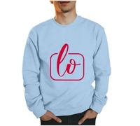 Felpe Uomo San Valentino Lettera Stampa Girocollo Coppia Casual Grafica Pullover Oversize Atletica Senza Cappuccio Felpa Abbinata Allentata Uomini e Donne Manica Lunga Adatto per La Casa