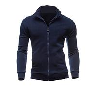 Felpe uomo senza cappuccio | Cardigan UK tinta unita giacca per tempo libero pile con zip intera extra confortevole uomo premium per adulti
