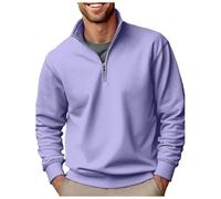 Felpe Uomo Taglie Forti,Felpa Loose Fit Felpa Senza Cappuccio Top Primavera Leggera Sweatshirt Tinta Unita Casual Pullover Giacca da per Le Mezze Stagioni