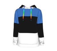 Felpe Women Bandiera Grafica Stampata Felpe Estonia Bandiera Pullover con Cappuccio Maglie Streetwear Vintage Lounge Maglioni Abbigliamento Athleisure Taglia S A XXL