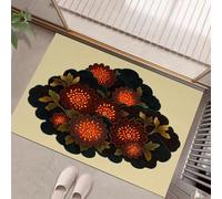 Felpudo Entrada Casa 40 X 60 Cm, Fiori Fantasia Alfombra Entrada Casa, Absorbente Lavable, Felpudo De Piante Astratte, Alfombrilla Antideslizante Para Pasillo, Dormitorio (Beige)