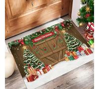 Felpudo Entrada Casa 50 X 80 Cm, Albero Natale Alfombra Entrada Casa, Absorbente Y Lavable, Felpudo De Fiocco Neve, Alfombrilla Antideslizante Para Pasillo, Cocina, Dormitorio (Colori Misti)