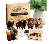 Felt Animal Sewing Kit - DIY Craft Materials, Wool Needle Craft Kit