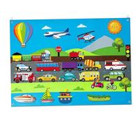 Felt Board per Toddlers City Tema Wool Felt Board Story ambientato con Auto, Aerei, Navi e più Portatili interattivi per Giocattoli educativi per Bambini, Giocattoli