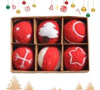 Felt Christmas Ornaments Balls - Set di 6 felted Crafts Ball Decorations | Decorative Christmas Ball Decor | Elegant Holiday Wreath Ball Decor for Christmas Tree