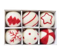 Felt Christmas Ornaments Balls - Set di 6 felted Crafts Ball Decorations | Decorative Christmas Ball Decor | Elegant Holiday Wreath Ball Decor for Christmas Tree