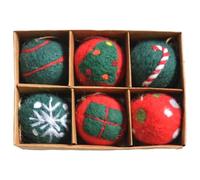 Felt Christmas Ornaments Balls - Set di 6 felted Crafts Ball Decorations | Decorative Christmas Ball Decor | Elegant Holiday Wreath Ball Decor for Christmas Tree