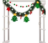 Felt Christmas Tree Garland Seasonal Snowflake Dcor with LED String Lights