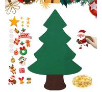 Felt Christmas Tree - With 9.8ft LED String Lights Wall Sticker | Felt Wall Christmas Tree For Kids Room, Nursery, Outdoor Hallway, Entrance, Living Room, Classroom, Holiday Decoration, DIY Ornament D