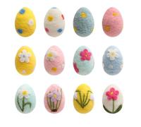 Felt Easter Eggs - Pastel Spring Craft Set, Large Felted Egg Decorations | Twelve Piece Handmade Felted Eggs Assorted Colors Home Garland Craft Supplies Seasonal Holiday Decor For Living Room Wall Dis