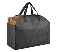 Felt Firewood Basket - Sturdy Handle Carrier Container, Log Transport Storage Organizer Tote, Fireplace Wood Hauling Basket Utility Holder | For Magazines Toys Clothes Household Organization Are