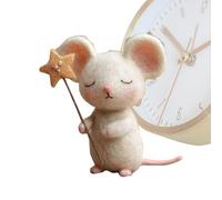 Felt Mouse Decor, Fabric Mouse Figure, 1.57x3.15 Inches Table Ornament, Handmade Plush , Mini Display Sculpture, Festive Accent Piece for Christmas, Easter, Holiday, Home, Table, and Party Usage