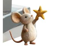 Felt Mouse Decor, Fabric Mouse Figure, 1.57x3.15 Inches Table Ornament, Handmade Plush , Mini Display Sculpture, Festive Accent Piece for Christmas, Easter, Holiday, Home, Table, and Party Usage