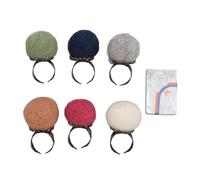 Felt Pin Cushion Rings Vintage Lightweight Finger Pin Cushions for DIY Crafts Quilting Sewing Enthusiasts Wool Felt Material 6pcs Set (Nature Color)