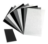 Felt Sheets In Fogli, 9 Pack 30 x 20 cm DIY Feltro Tessuto 1 mm for Arte E Artigianato, Cucito Patchwork Projects (Nero+Bianco+Grigio)