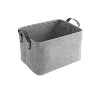 Felt Storage Bin Small Organizer for Home Use Light Grey 33*23cm Square Simple 1Pcs