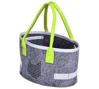 Felt Tote Bag For Women - Felt Grocery Carrying Oval Case With Handles | Portable Organizer For Audio Player, Kids Travel Toys, Cosmetics, Art Supplies, Foldable Storage Bag For Shopping, School, Home