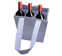 Felt Wine Tote Bag - Portable 6 Bottle Carrier, Durable Storage with Handles, Soft Fabric Organizer, Stylish Beverage Holder | Liquor Gift for Travel Wedding Picnic Birthday Celebration