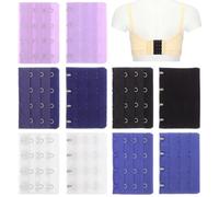 FELTECHELECTR 10 Pezzi Estensioni per Reggiseno da Donna in Nylon 3 File e 4 Ganci, Prolunga per Reggiseno Facile da Lavare per Reggiseni a Doppio e Triplo Gancio Colore Casuale